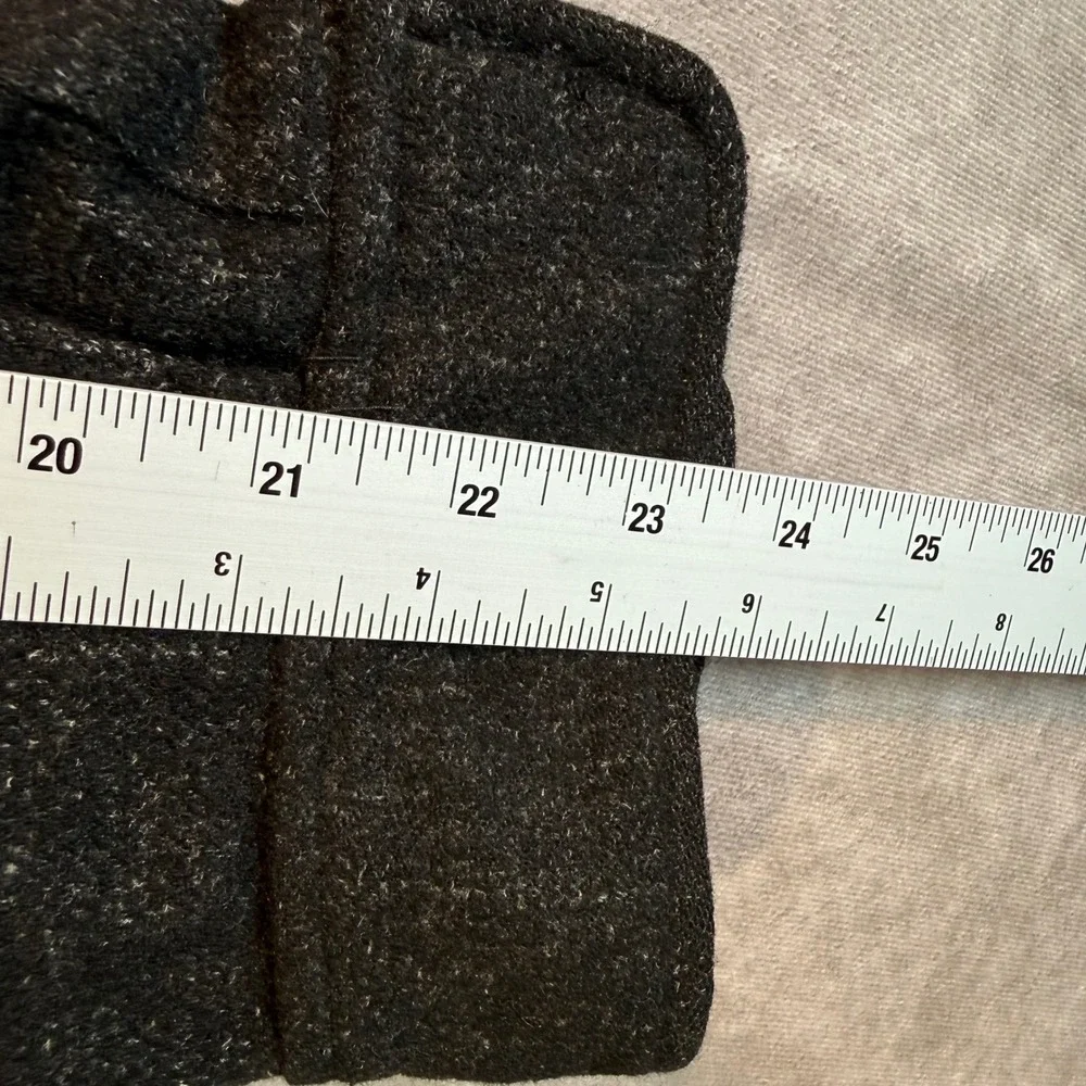 Banana Republic Cabinwear Shirt Jacket Mens Large Charcoal Solid Wool Blend Zip